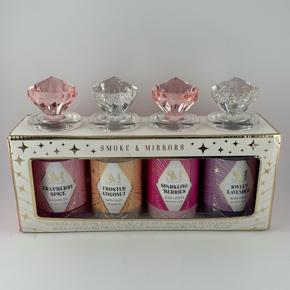 4PC Bath Salts Variety Scents Design Diamond Tops-Brand New